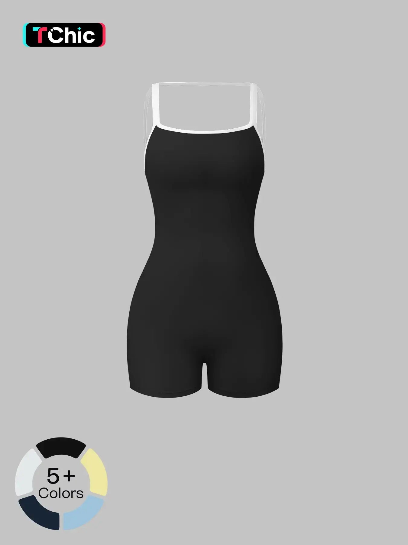 Cross-Border Tight-Fit Yoga Bodysuit, Square Neck Backless Fitness