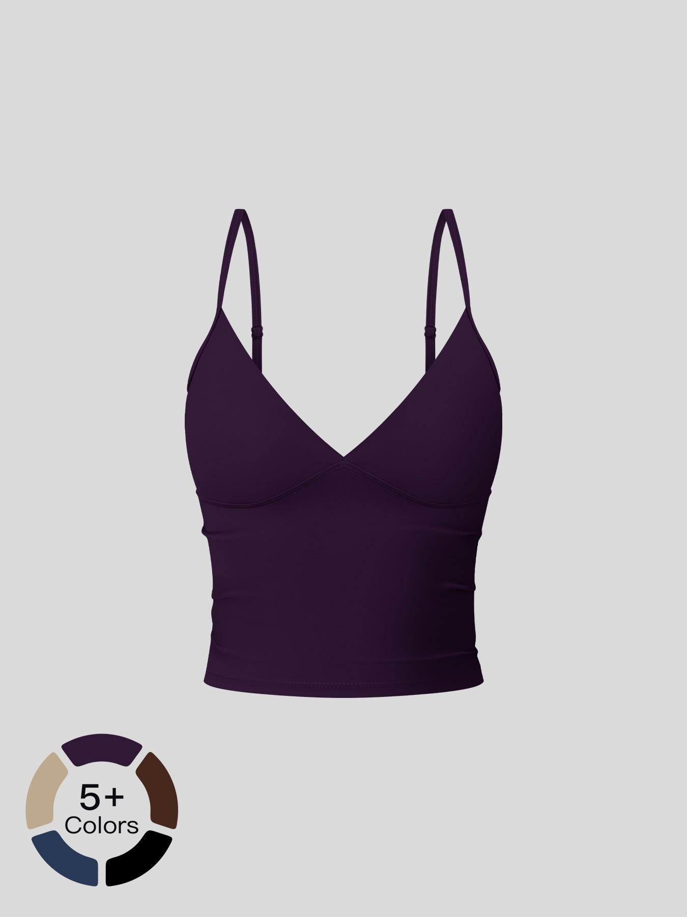 Women's Solid Color Sports Cami Top, Breathable Comfortable Sports Top - image 11