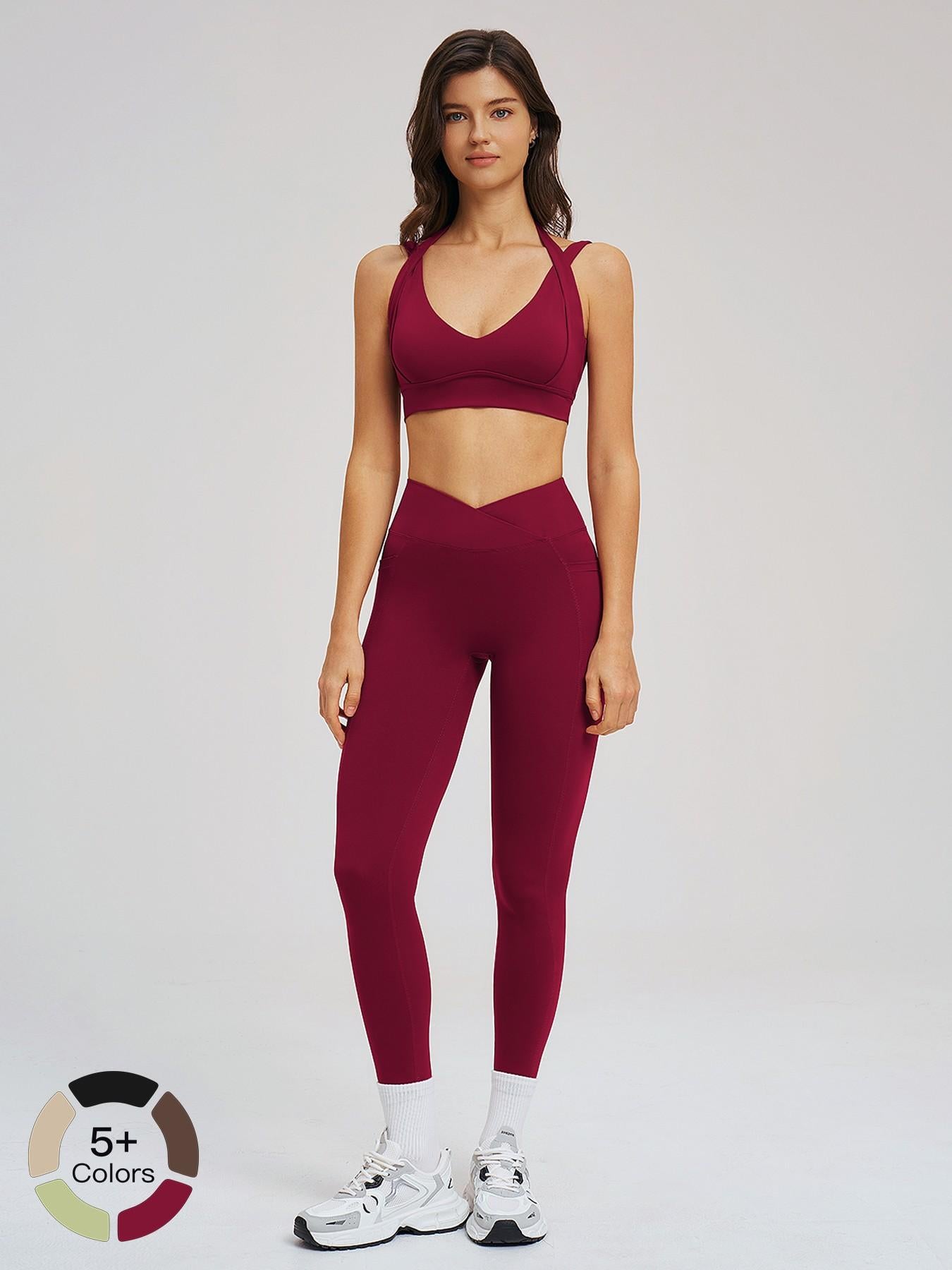 High-End Feel Yoga Set, Tight-Fitting Backless Sporty High Stretch Fashion Yoga Clothes - image 22