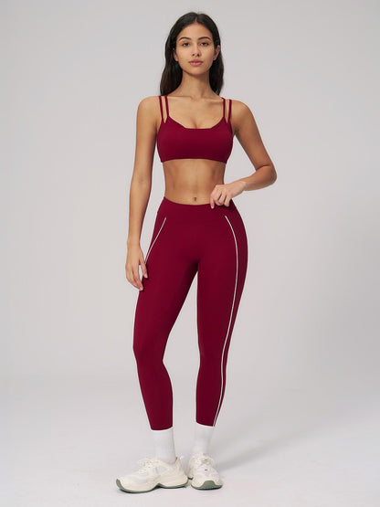 Women's Bare-Look Yoga Set, Contrast Stitching - image 16