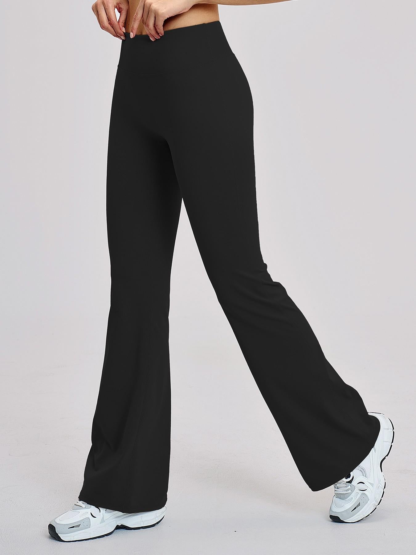 High Waist Yoga Pants, Fitted Wide Leg Bell Bottoms - image 14