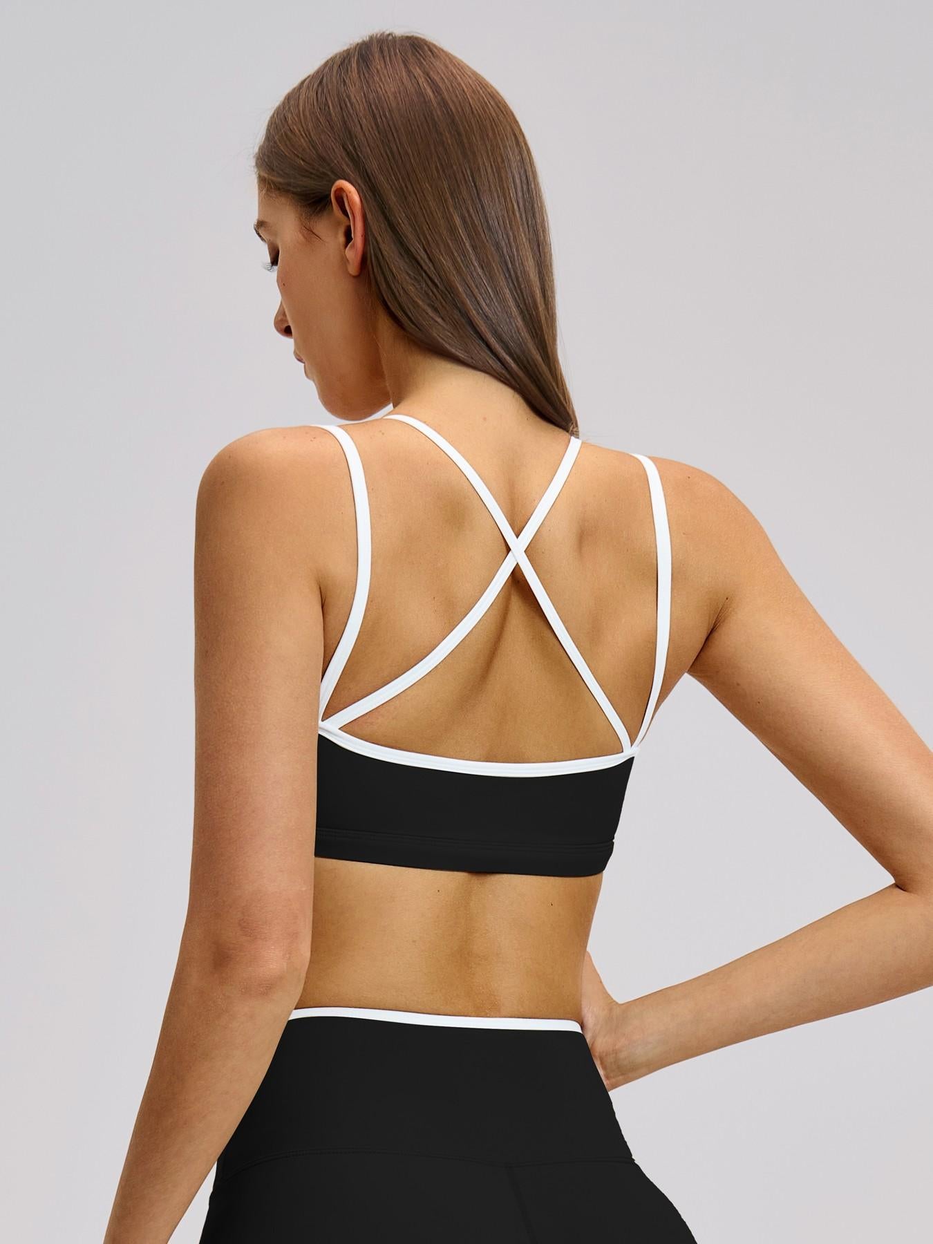 Colorblock Skin-Touch Sports Bra, Sporty Bra - image 12