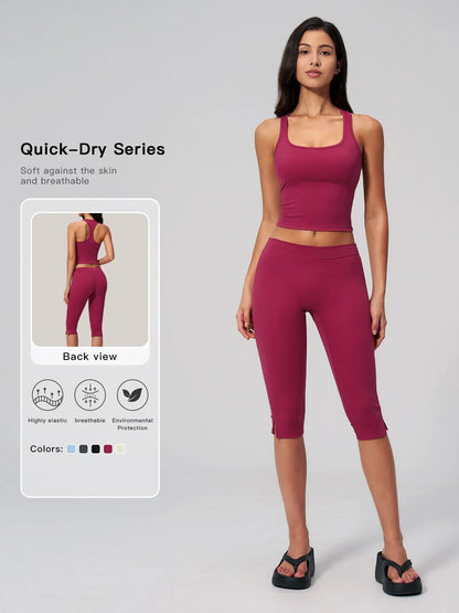 Women’s 2-Piece Yoga Set, High-Stretch Quick-Dry Activewear for Fitness and Sports