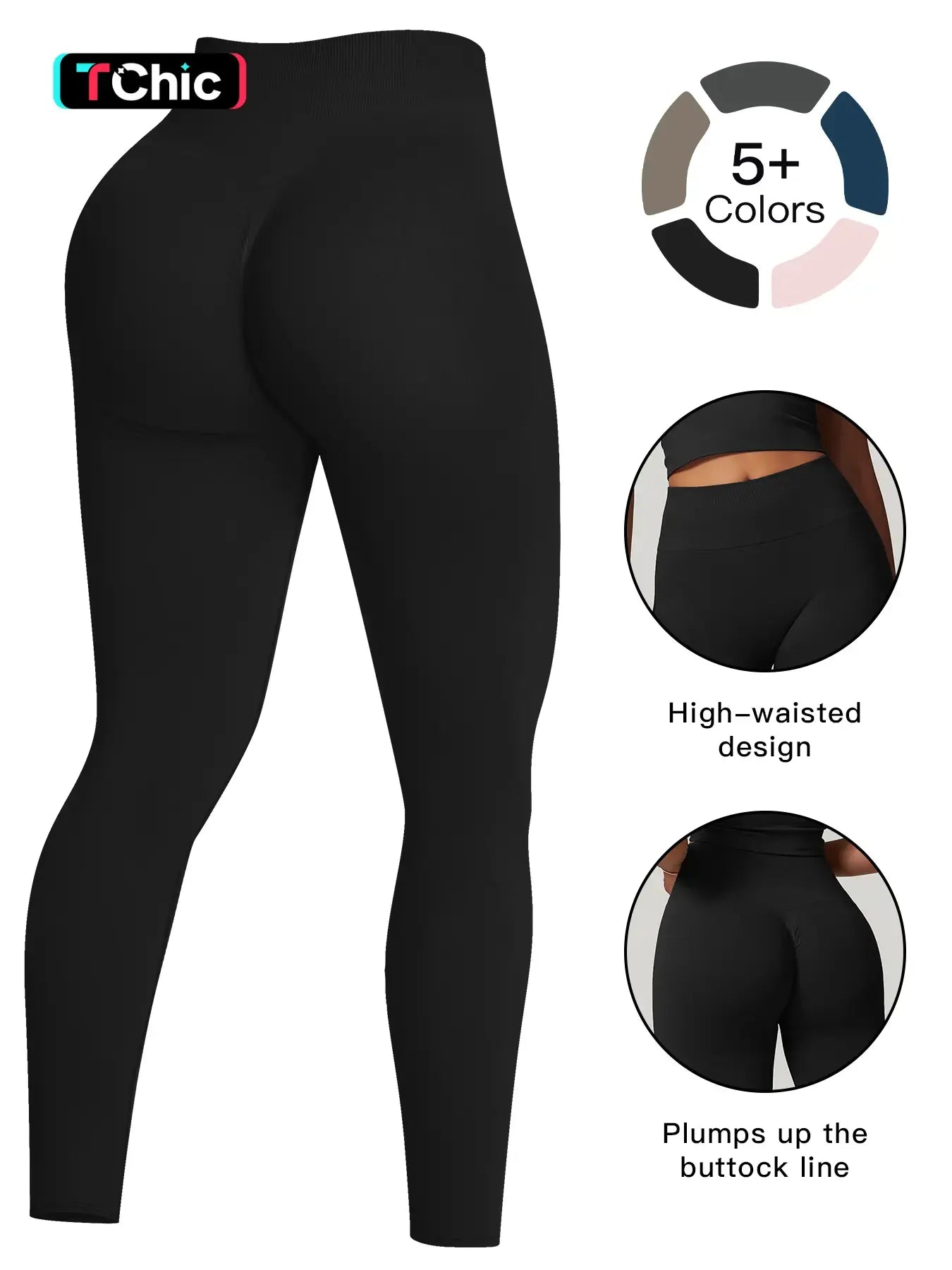 High Waist Yoga Pants for Women, Tight-Fitting Butt Lifting Workout High Waisted Leggings