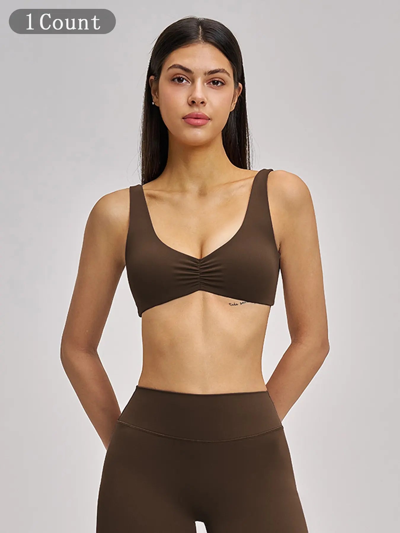 Sexy Backless Yoga Bra, Gathered Sports Running Fitness Underwear