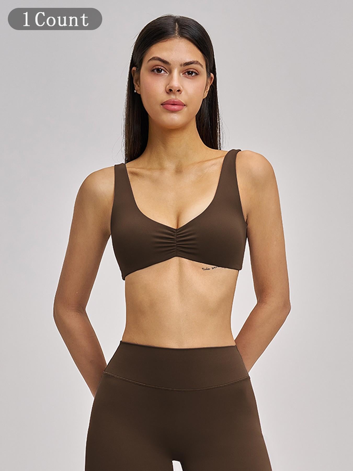 Sexy Backless Yoga Bra, Gathered Sports Running Fitness Underwear - image 9