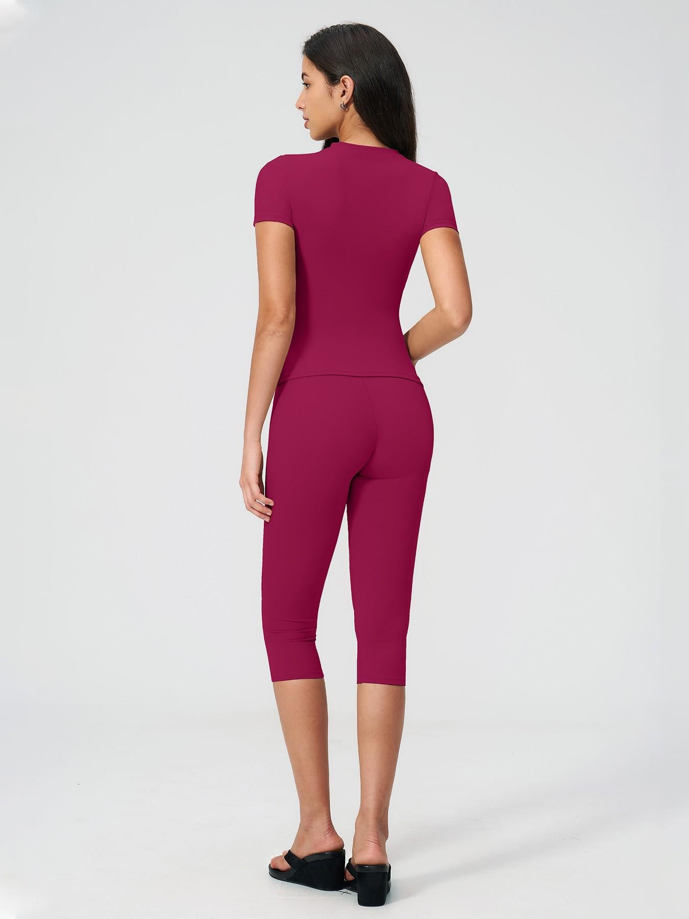 Breathable Tight Yoga Set, High Waist Quick-Dry Fitness Wear - image 12
