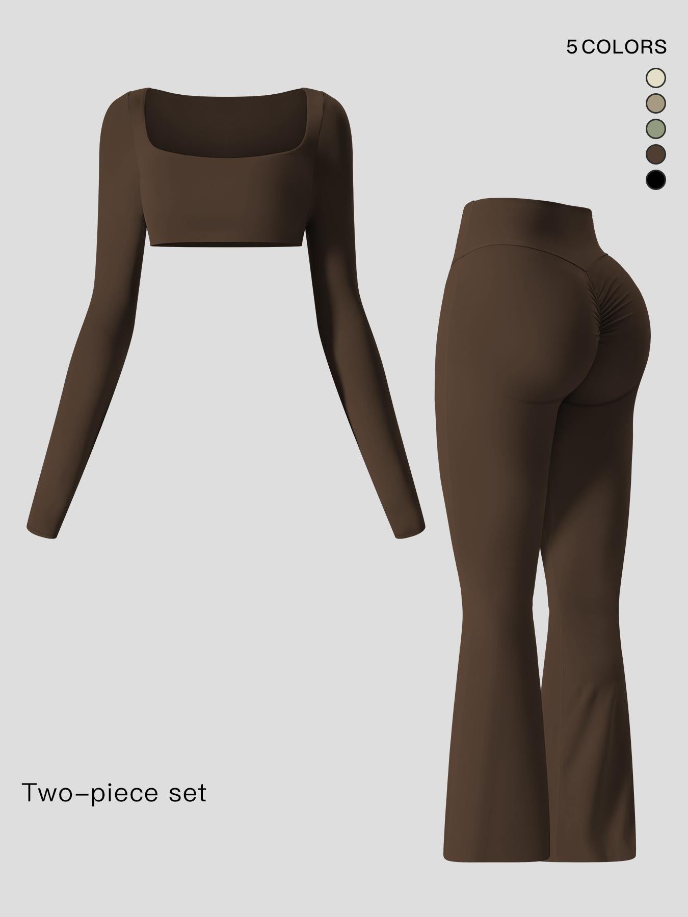 Women's Spring & Fall Shockproof Long Sleeve Yoga Set, Quick-Dry Tight-Fitting Leggings Fitness - image 19