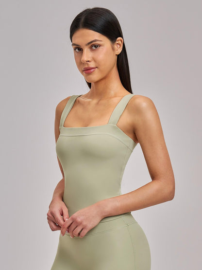 High Elasticity Square Neck Yoga Tank Top with Chest Padding, Outdoor Fitness Sports Bra for Women - image 12