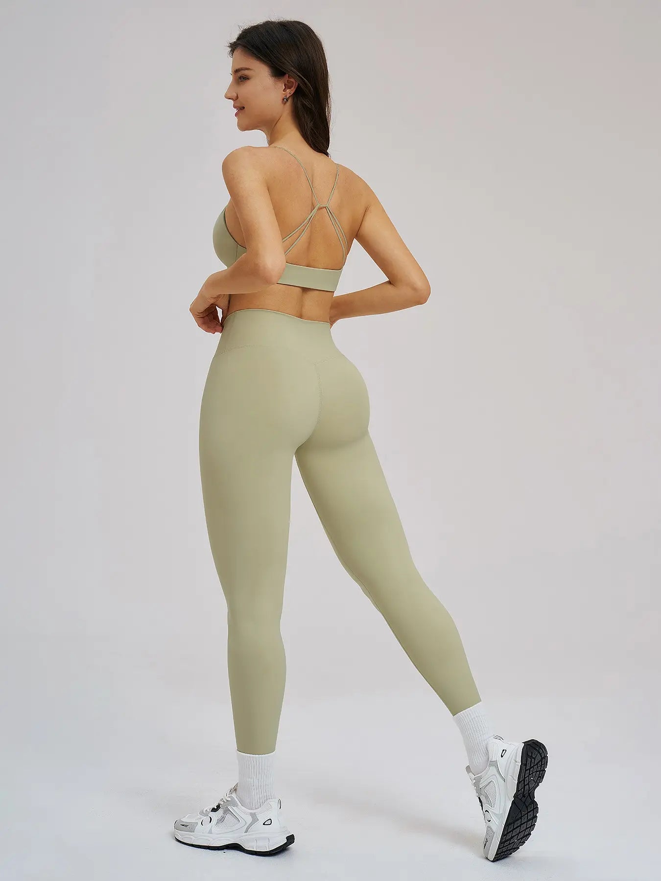 Cross-Border Yoga Set, Fleece-Lined Thin Strap Back Support Tight Fit - image 5