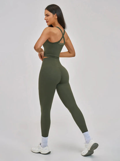 Cross-Back Sportswear Set, Quick-Dry Running & Fitness - image 8