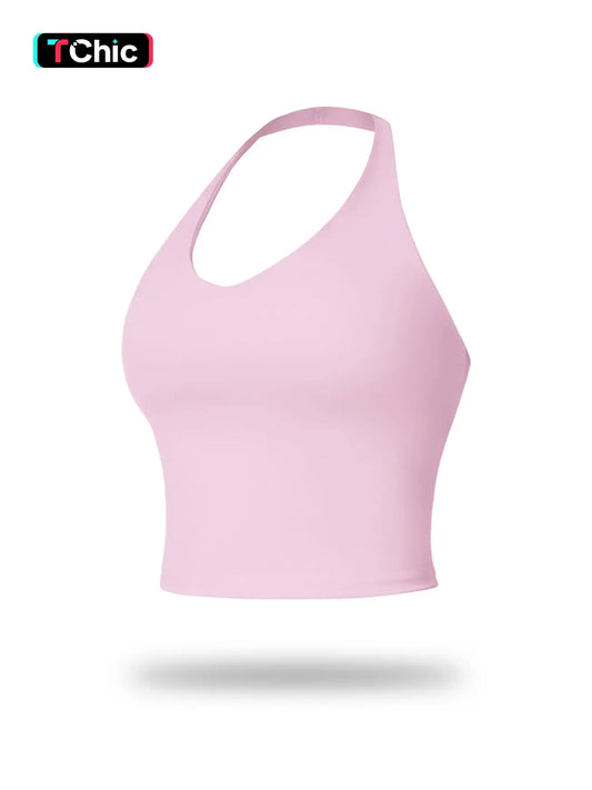 Women's Yoga Backless Tank Top, Quick-Dry Sleeveless Sports Bra