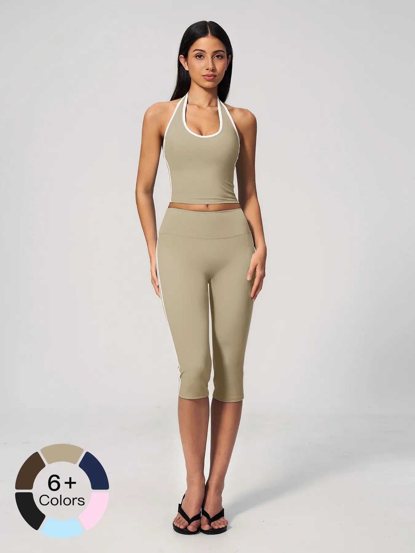 Women's High-End Fitness Set, Halter Neck with Bra Padding - image 3