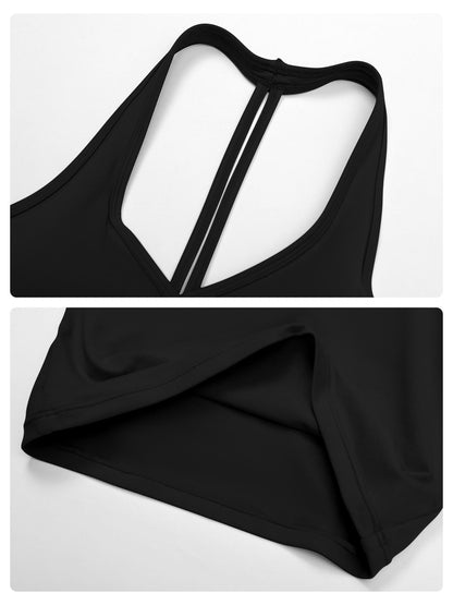 Women's Halter Neck Top & Wide Leg Pants Sports Set, Casual Sleeveless Top & Pants - image 18
