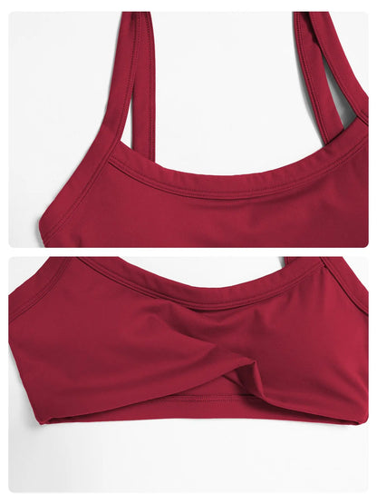Cross-Border Textured Shoulder Straps Yoga Bra, Strappy Workout Bra - image 7