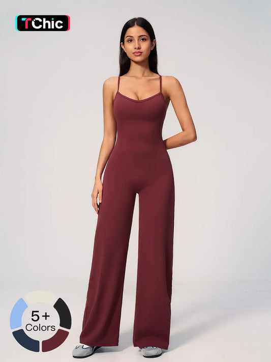 Cross Back Yoga Jumpsuit for Women, Sporty Style
