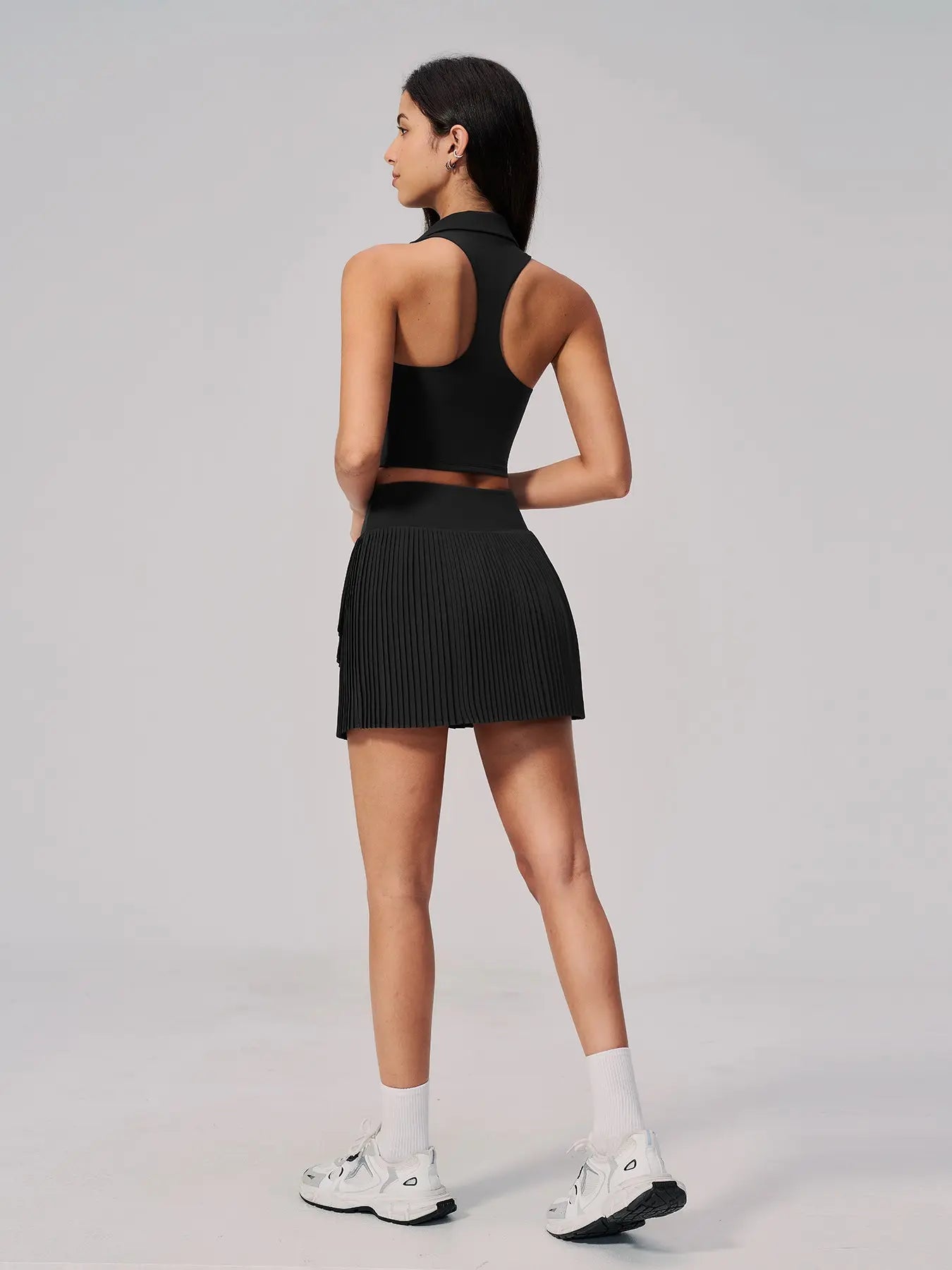 Summer Pilates Yoga Set for Women, Fixed Cup Collar Side Pocket Tennis Dress - image 6