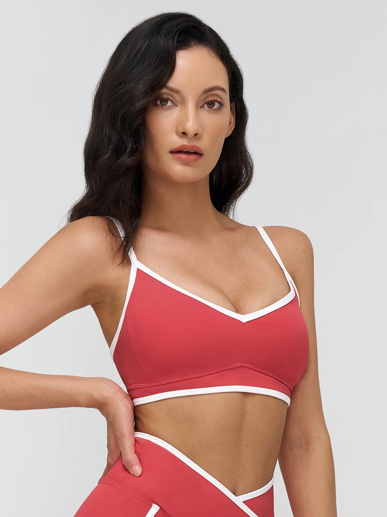 Women's Colorblock Yoga Bralette, Dual Shoulder Straps Design - image 3