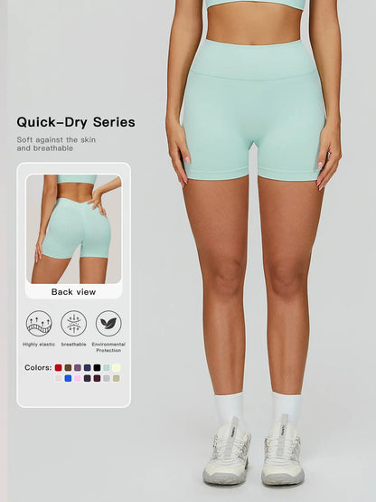 Women's Seamless Knitted Yoga Shorts, V-Neck Waist
