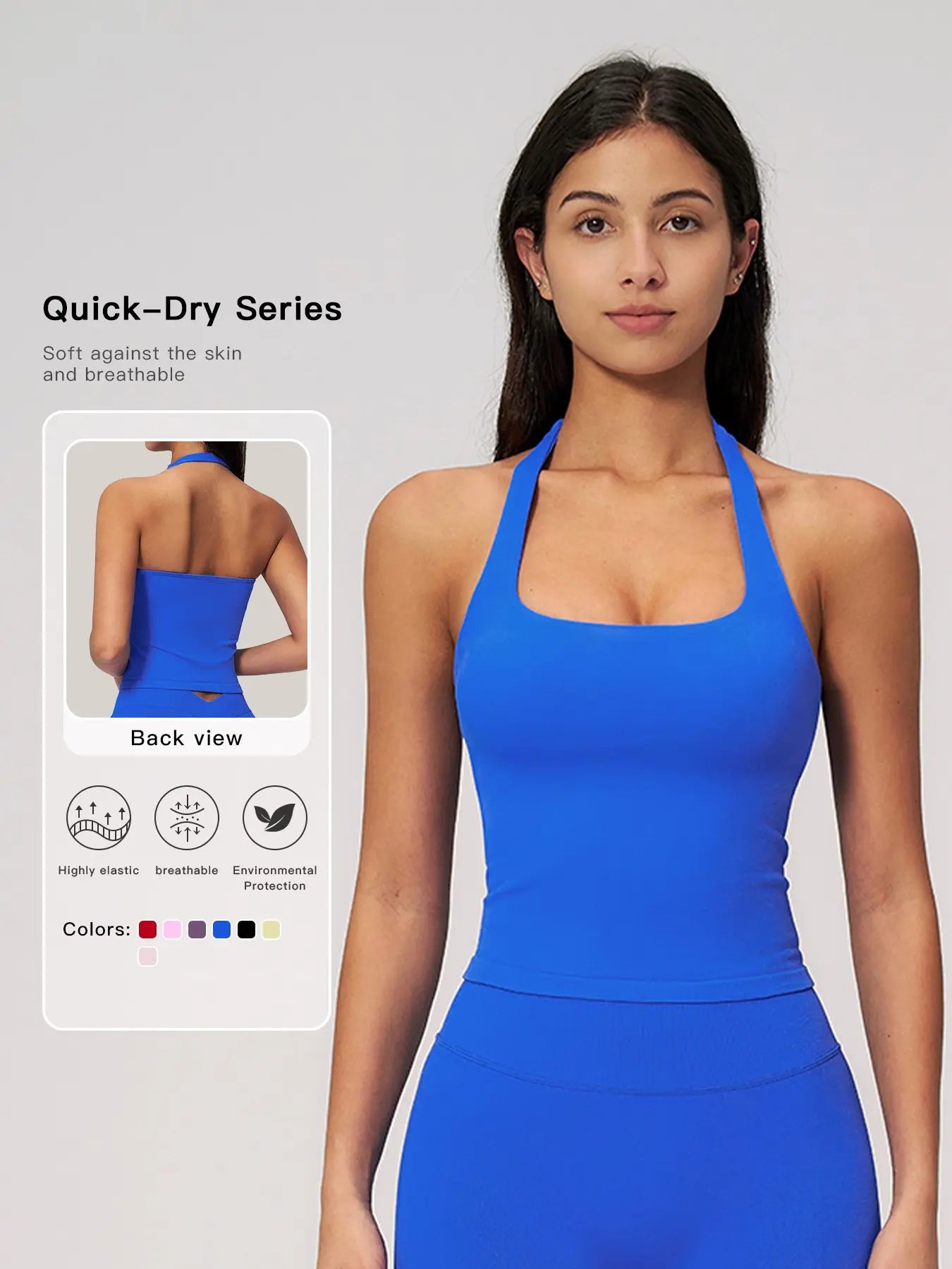 Women's New Halter Yoga Tank Top, Outdoor Square Sport Fitness Tight Quick-Dry Vest - image 5