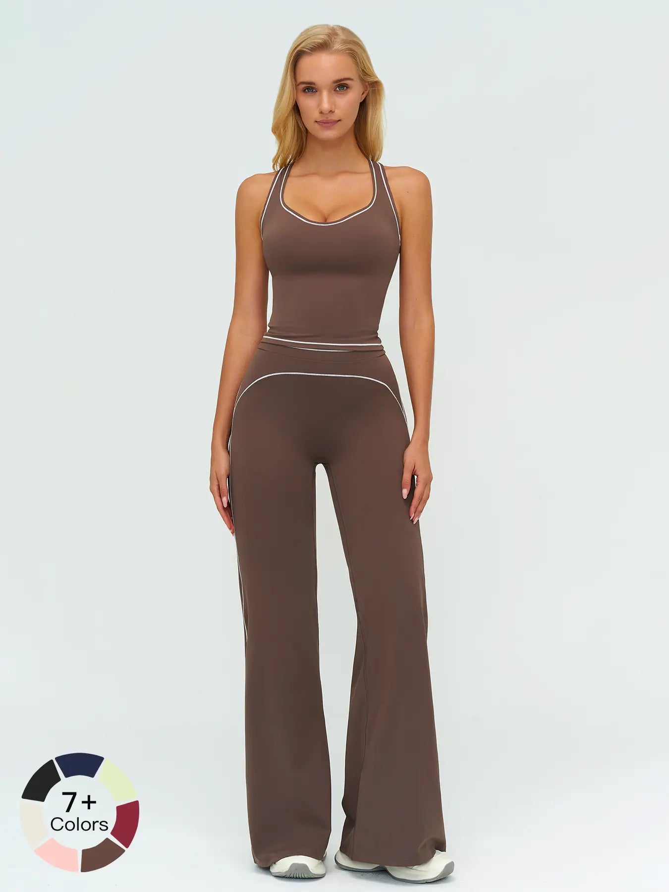 Women's Yoga Set with Dual Shoulder Straps, High-End Feel Sportswear