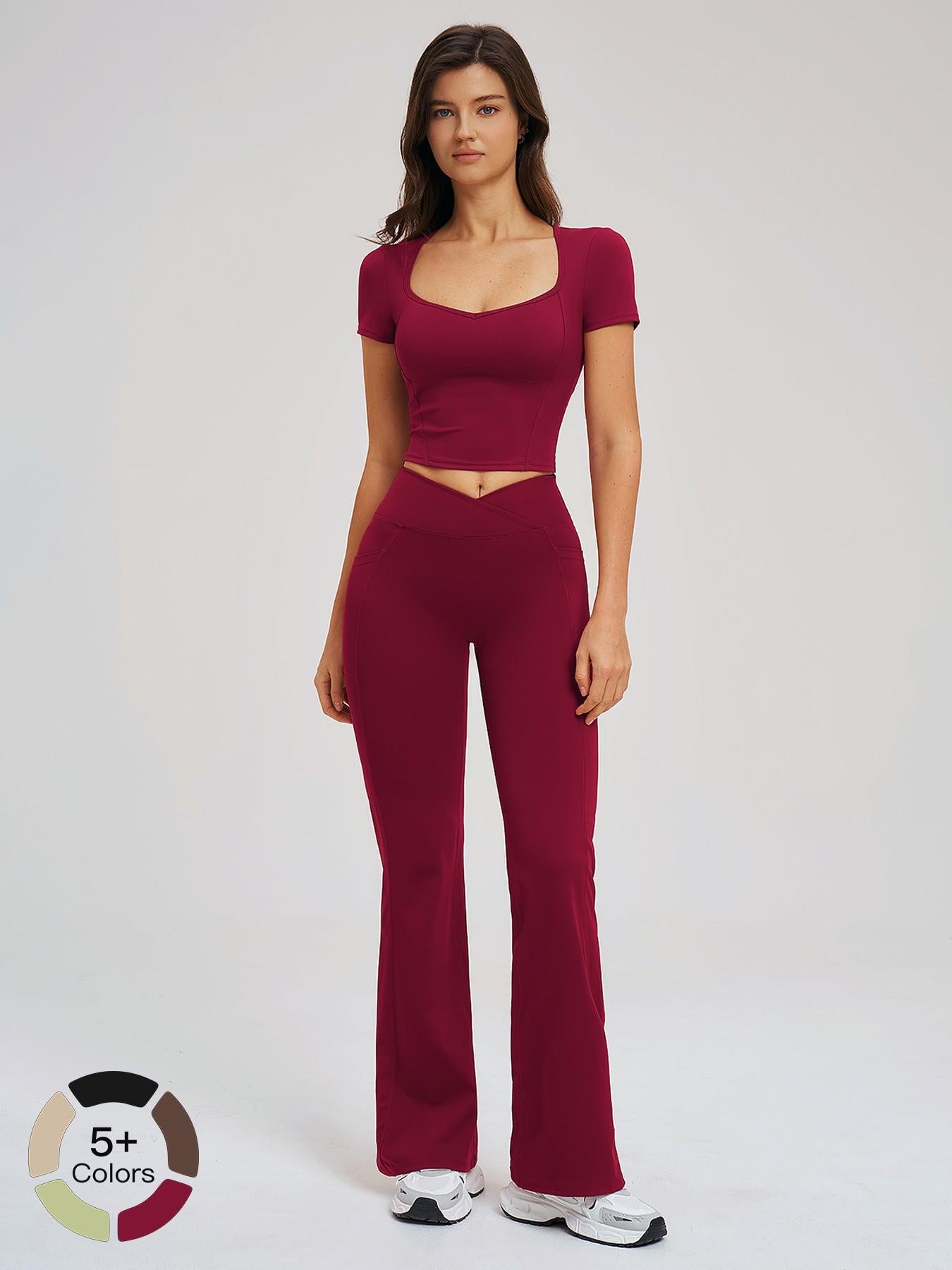 Women's Yoga Set, Naked Feeling Tight-Fitting Fashion Casual Outdoor Running Sports Suit - image 22