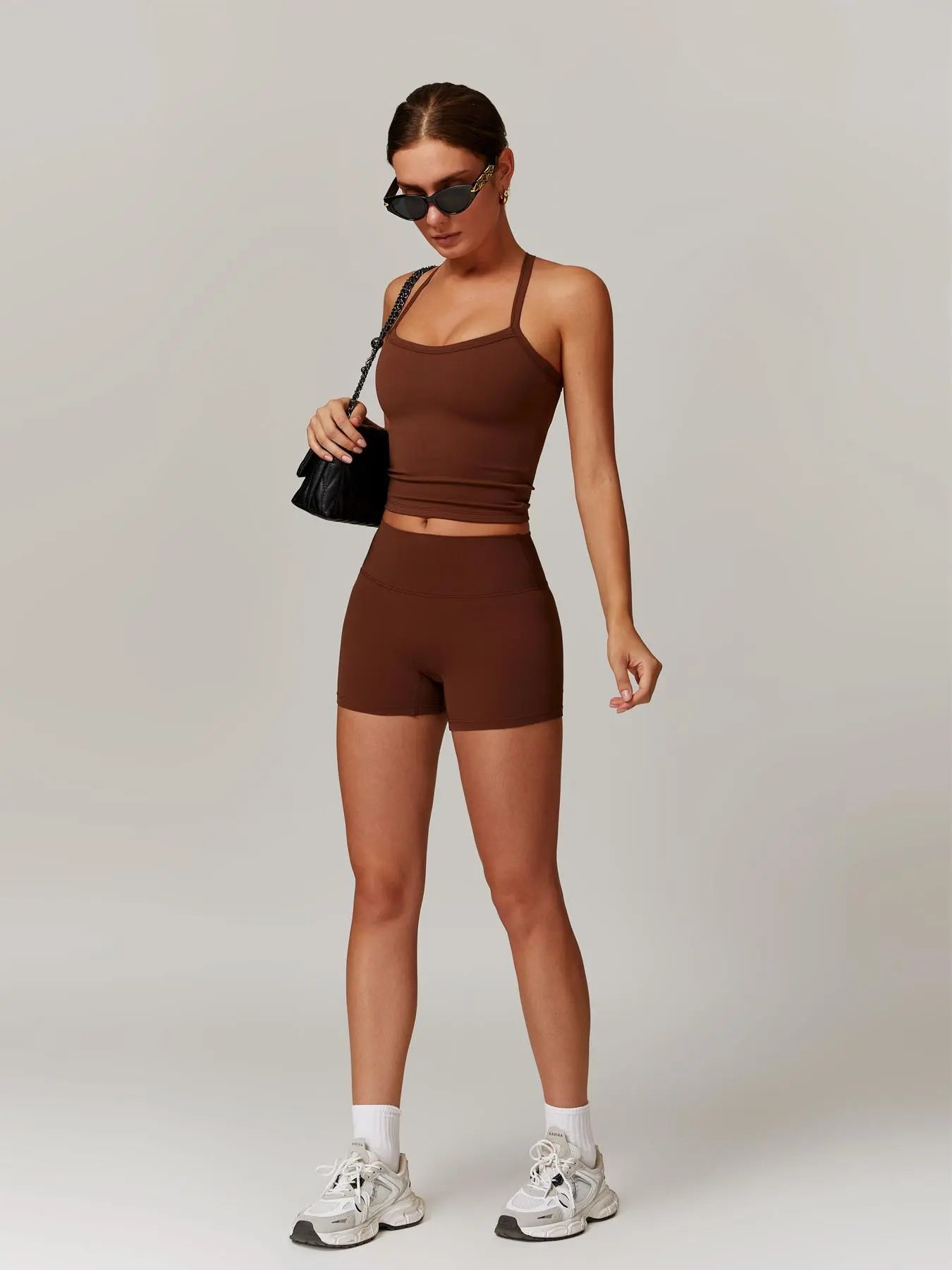 Women's Backless Crop Cami & Shorts Set for Activewear and Yoga - image 9