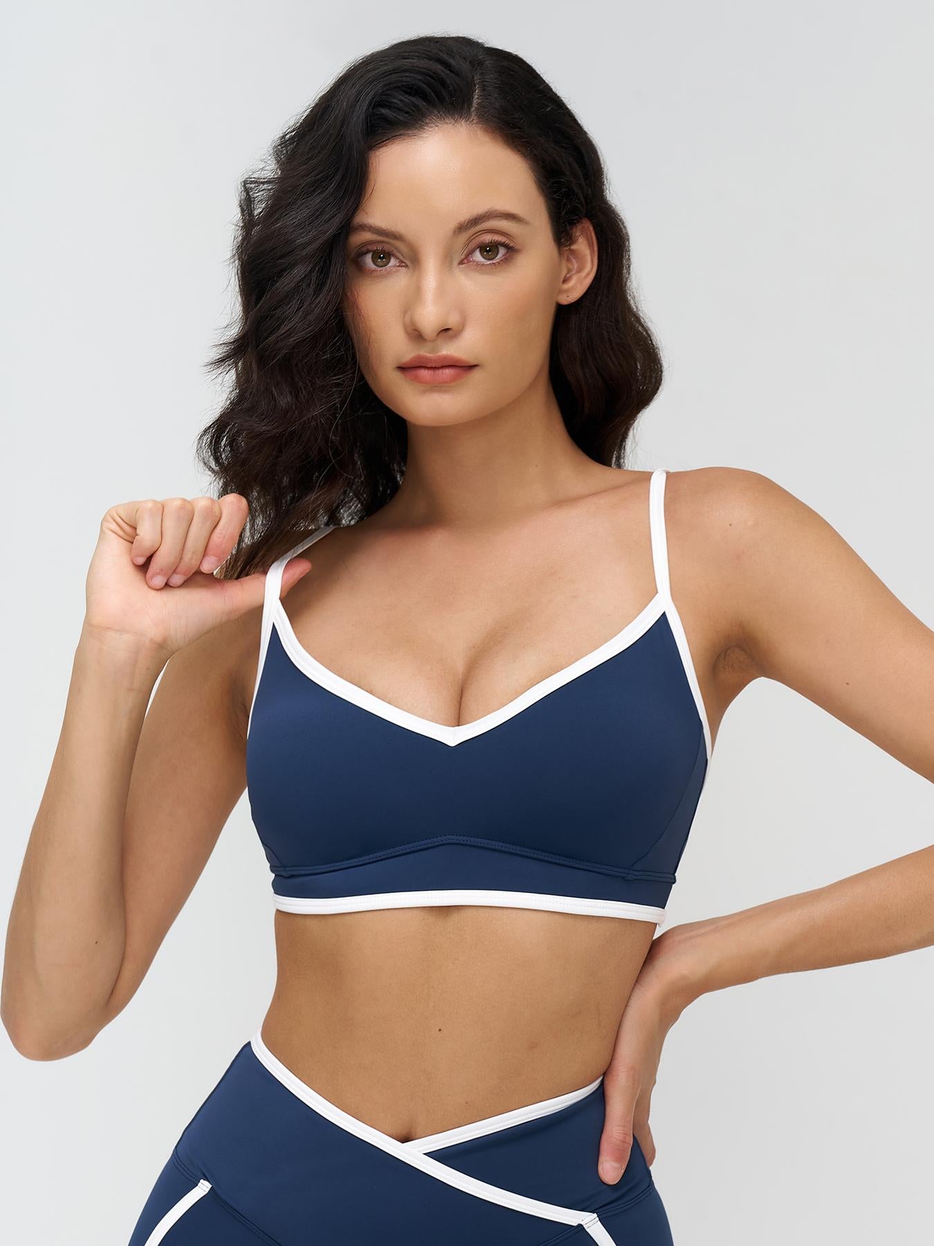 Women's Colorblock Yoga Bralette, Dual Shoulder Straps Design - image 12