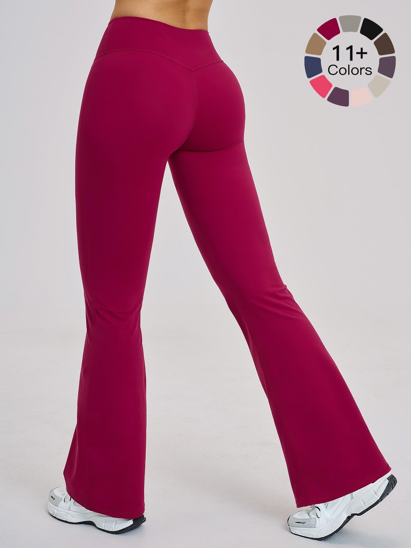 High Waist Yoga Pants, Fitted Wide Leg Bell Bottoms - image 26