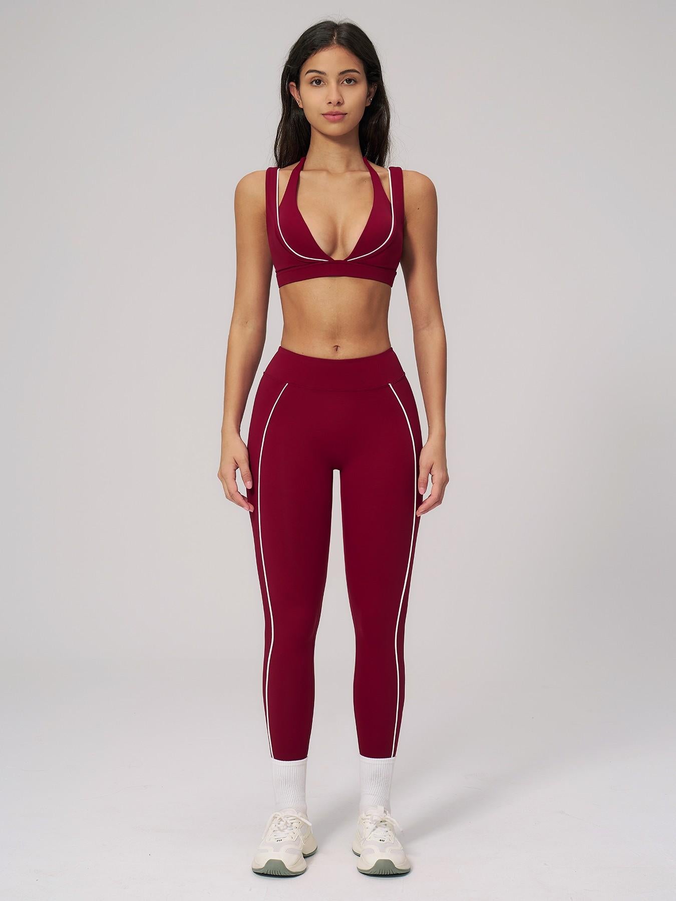 Women's Bare-Look Yoga Set, Bodycon Workout Set - image 16
