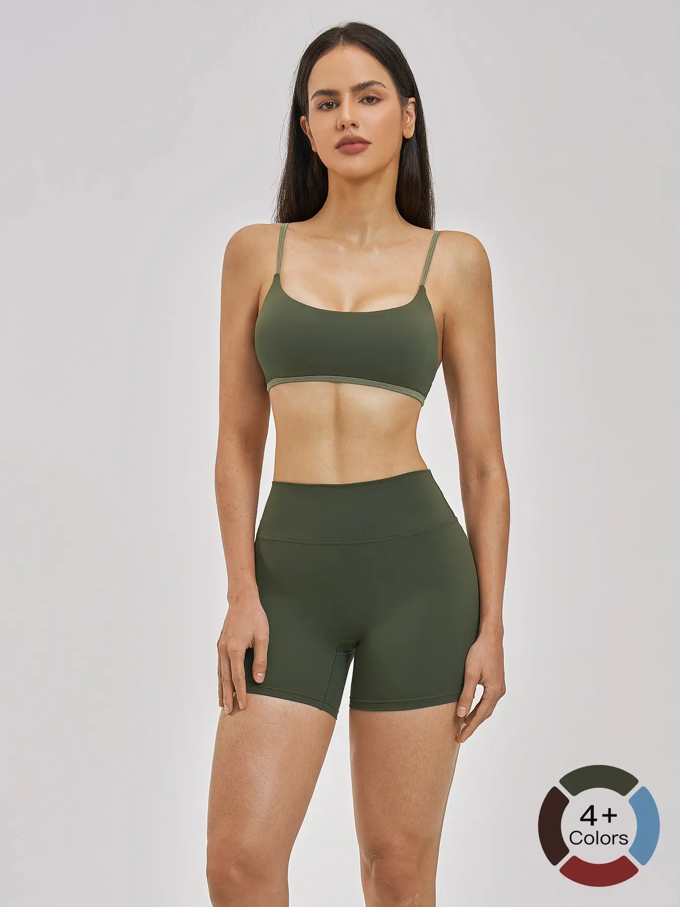 Women's Fashionable Bare-Look Sports Set, Sexy Back Thin Straps