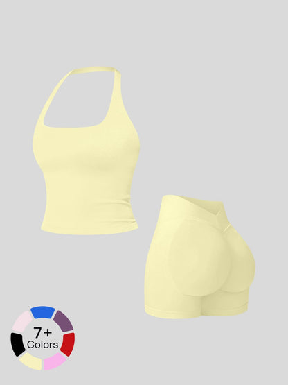 Seamless Yoga Set for Women, Tight Running Quick-Dry Sports Tank Top - image 18