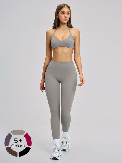 Cross-Border Fleece Yoga Set, Hollow Back Halter Top - image 22