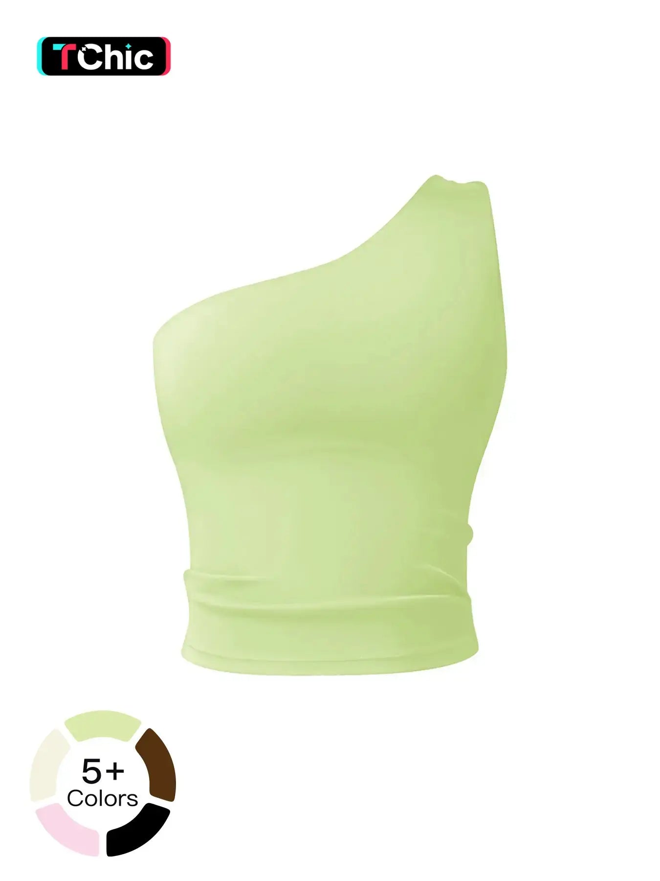 Women's Solid Color One Shoulder Sports Bra, High Stretch Comfortable Breathable Quick Drying Yoga Bra
