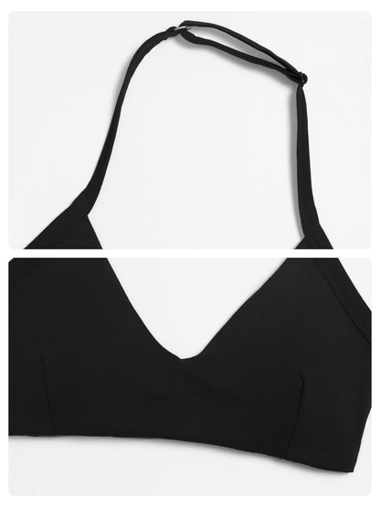Cross-Border Brushed Yoga Set, Hollow Back Halter Top - image 16