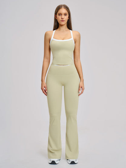 Women's Colorblock Sports Set, Sports Bra & Flare Leg Pants - image 23