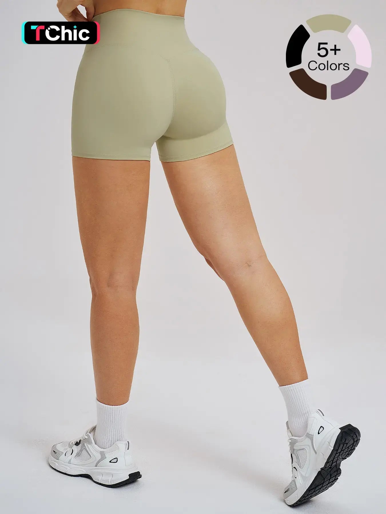 Cross Waist Yoga Shorts, Tight Fit Fleece Fitness Short Pants
