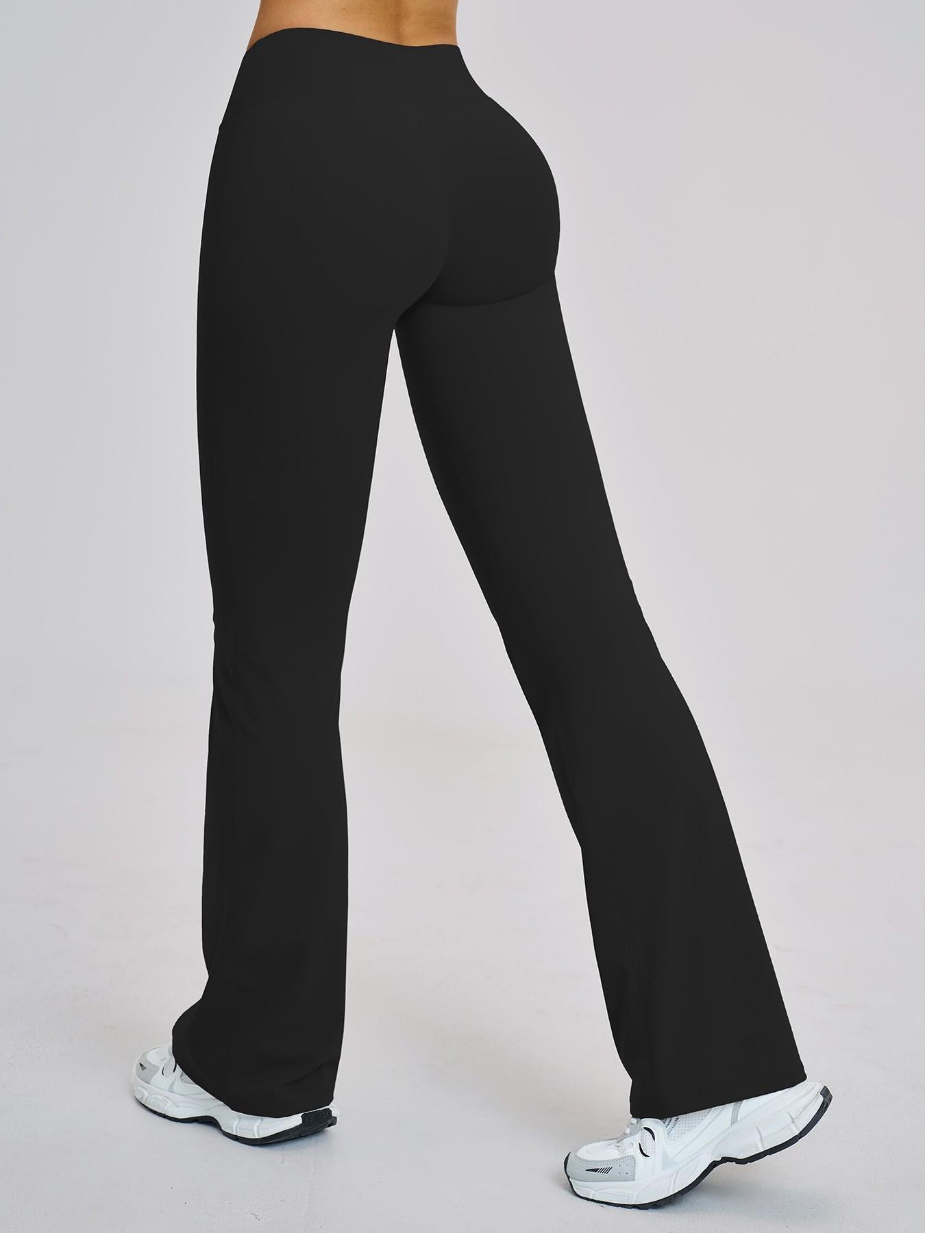 High Waist Yoga Pants, Fitted Wide Leg Bell Bottoms - image 12
