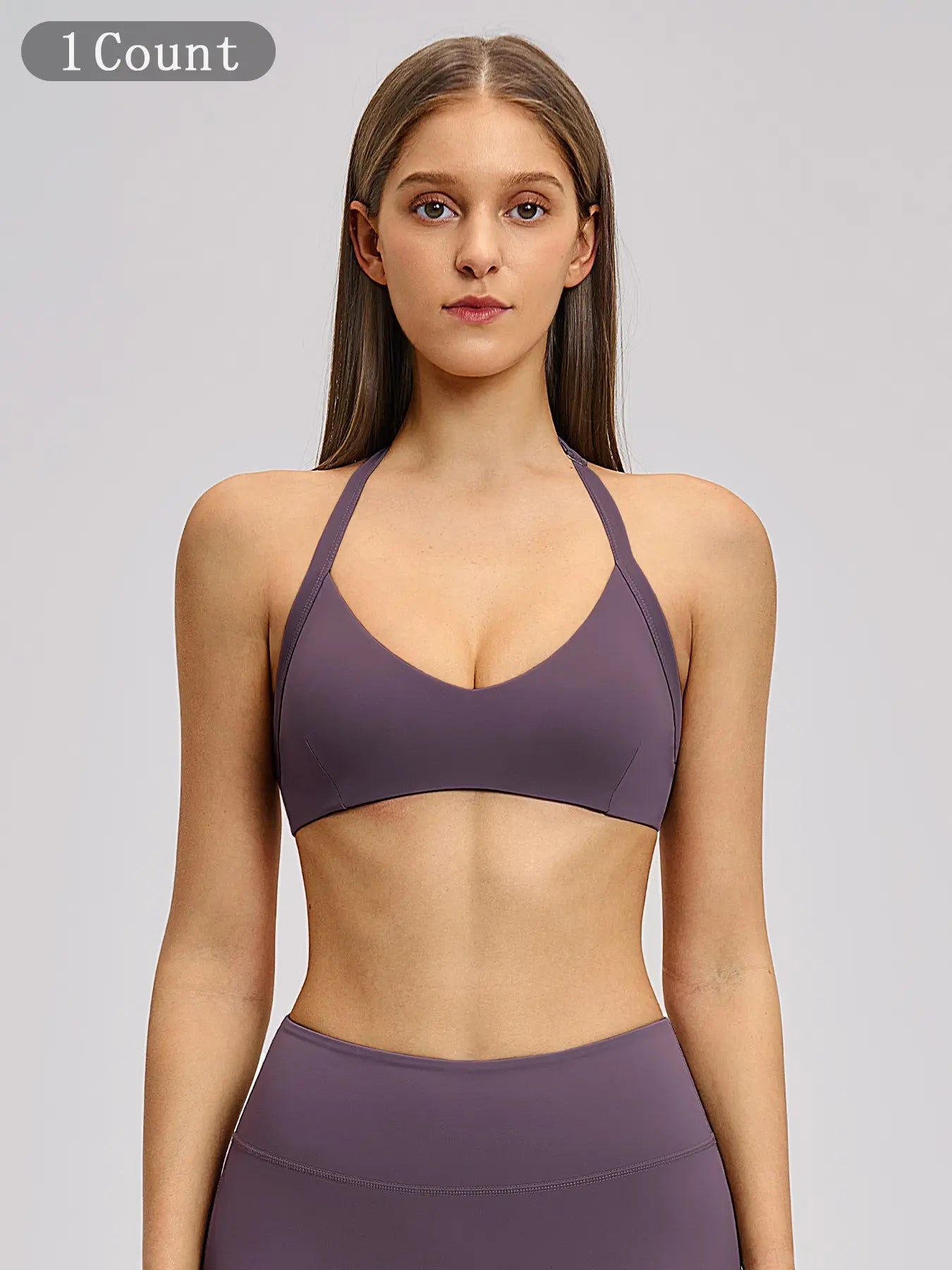 Cross-Border Plush Halter Sports Bra, Hollow Back Yoga Innerwear
