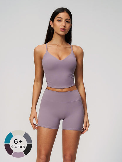 European and American Style Yoga Set for Women, Cross Back High Waist Slimming Running Fitness Sports… - image 19