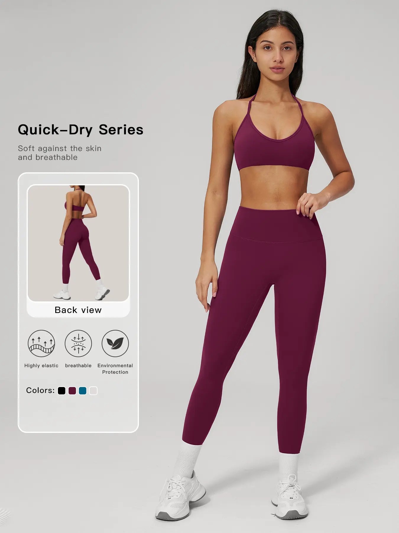 Women's Fleece Yoga Set, Quick-Dry Bra and Workout Pants