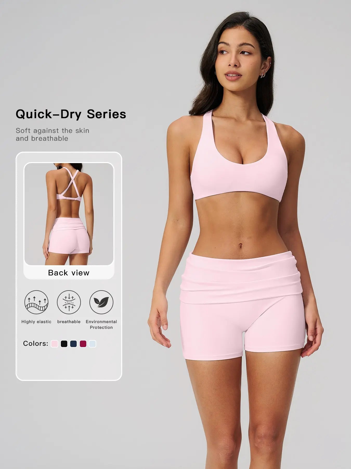 Women's Summer Cross Back Yoga Set, Two-Piece Outdoor Fitness Wear