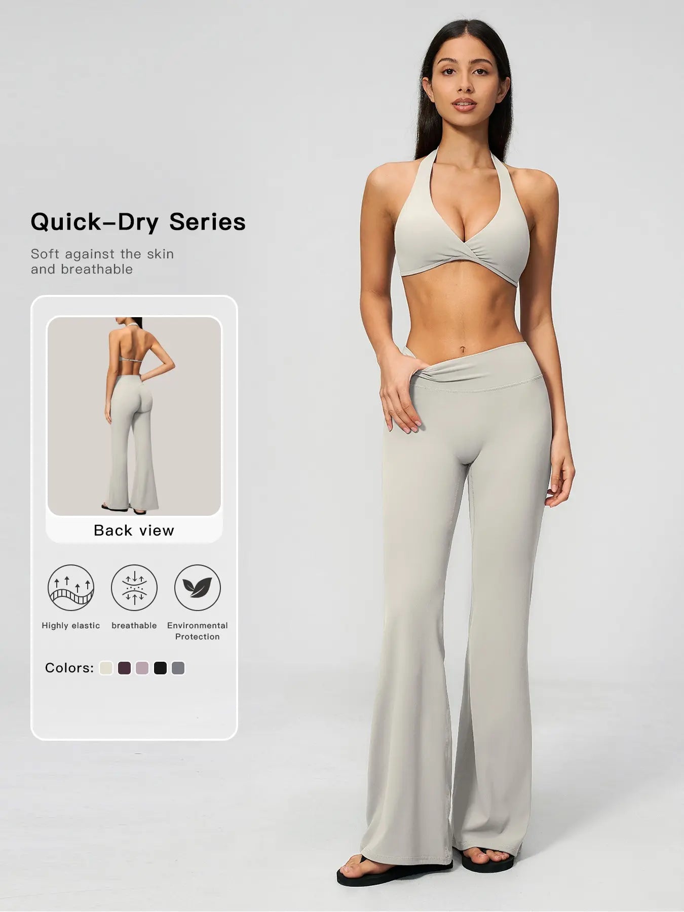 Fleece Yoga Set, Deep V Backless Waist Cinch Tight Butt Lift Fitness Running Sports Set