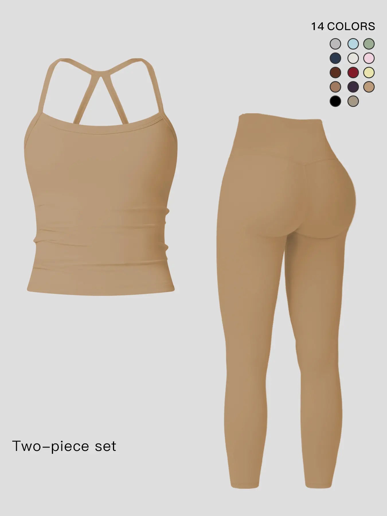 Women's Quick-Dry Yoga Vest Set, Activewear Workout Set