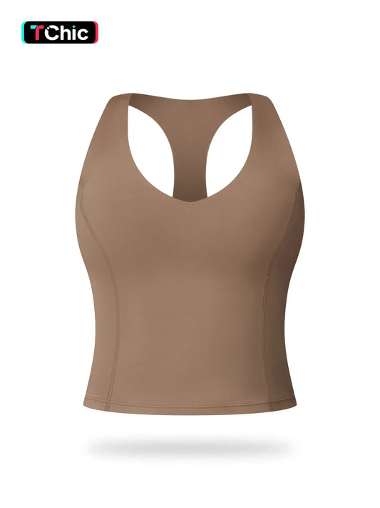Women's Solid Color Sports Singlet, Breathable Comfortable Sports Tank Top for Yoga Gym Workout