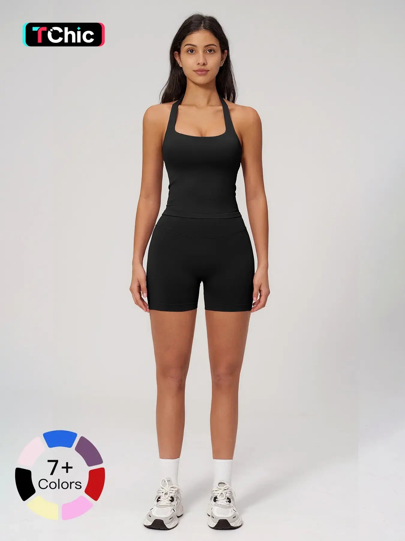 Seamless Yoga Set for Women, Tight Running Quick-Dry Sports Tank Top