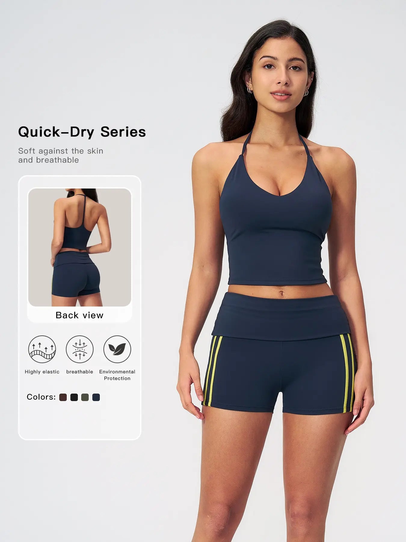 High-Waisted Yoga Set, Halter Neck Backless Tight Fit