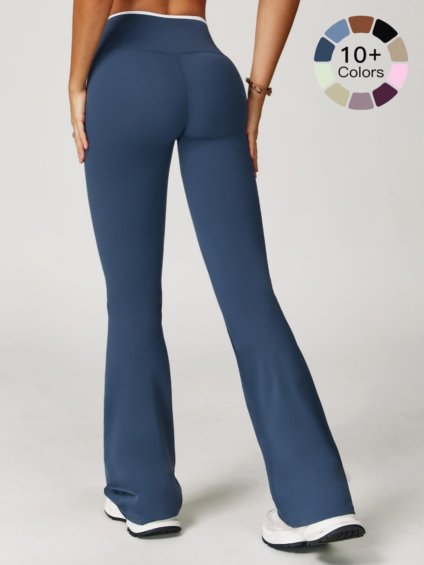 High-Waisted Quick-Dry Wide-Leg Active Pants, Activewear Bottoms - image 20