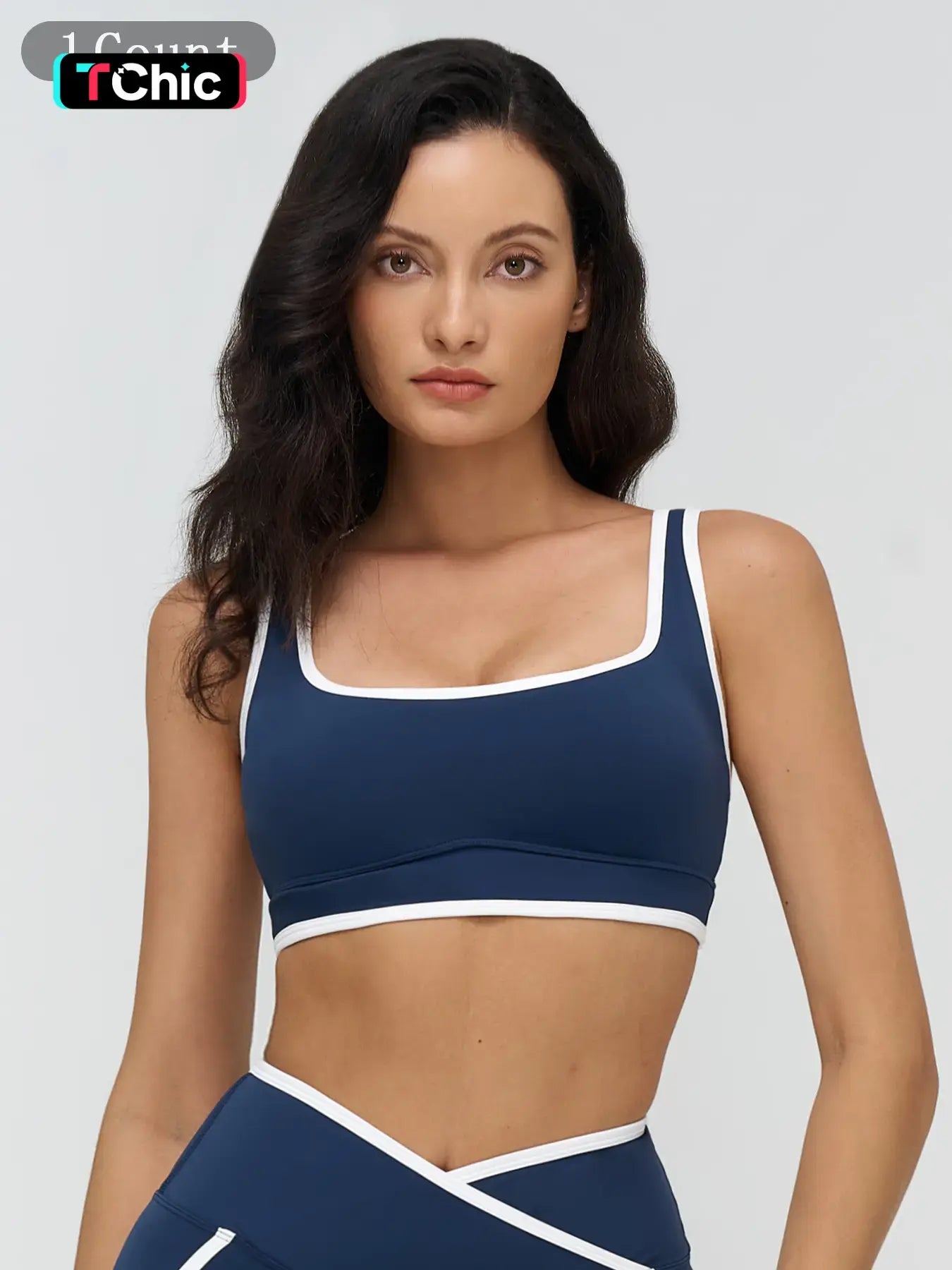 Women's Yoga Bralette, Large Square Neckline