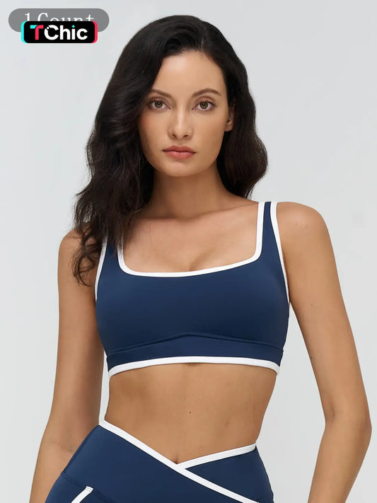 Women's Yoga Bralette, Large Square Neckline